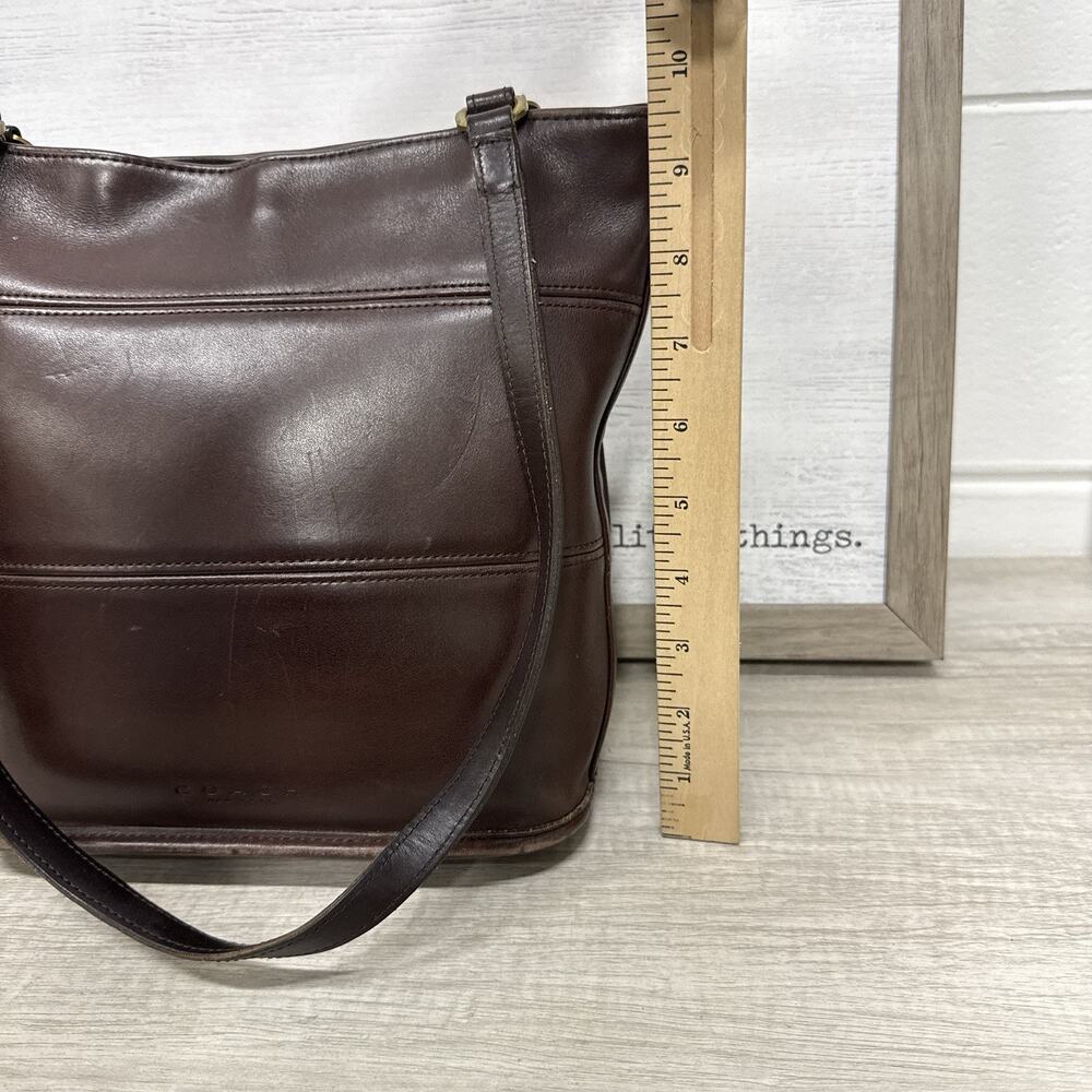 Vintage COACH Tribeca 9098 Brown Leather Tote USA Hangtag Shoulder Bag - Picture 9 of 16